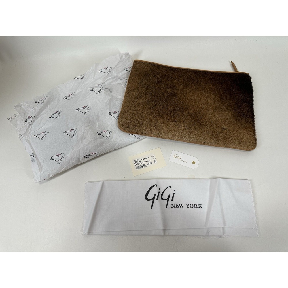 Gigi New York Uber Clutch Pony Hair Calf Hide 13.5" X 9.5" NWT